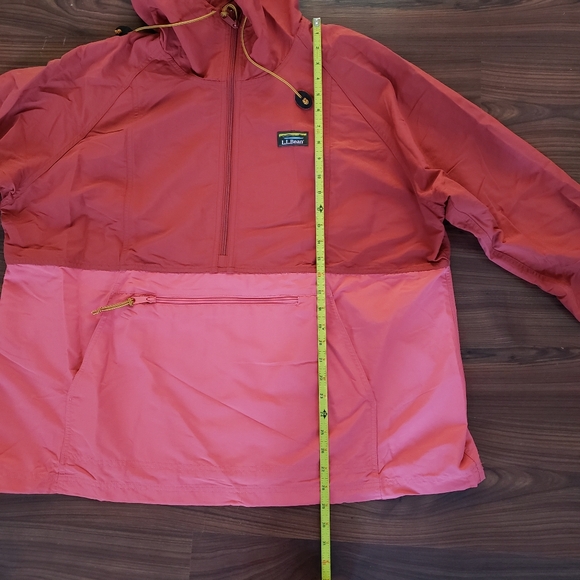Womens Sz 2X L.L. Bean Rust Coral & Pink Hooded Anorak Jacket - Picture 7 of 7